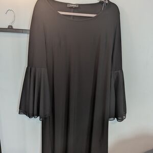 Black Ruffled Sleeve Dress